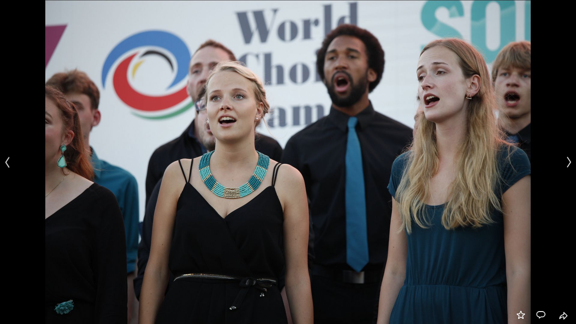 Sänger*innen des Jazzchores bei dem internationalen Chorwettbewerb in Russland 2016